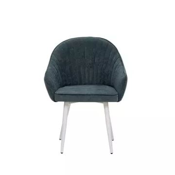 Стул Leset Вайд (с подлокотниками) Каркас Белый, велюр Темно-зеленый