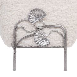 Банкетка Нимфея Молоко Античное Серебро