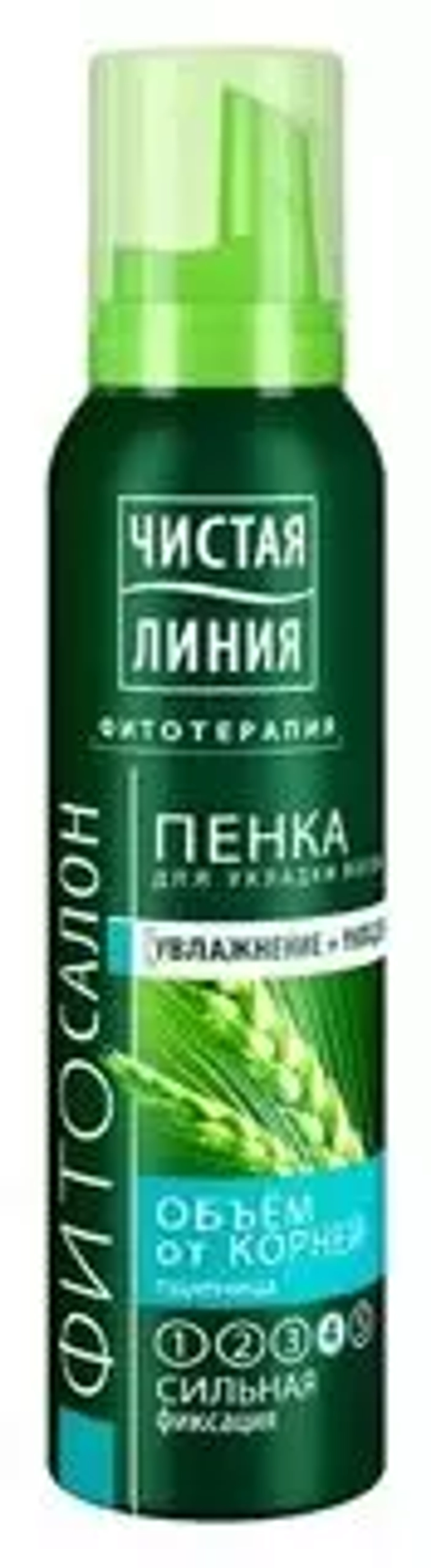 "Чистая линия" Пенка для волос Объем от корней (пшеница) сильная фиксация 150мл