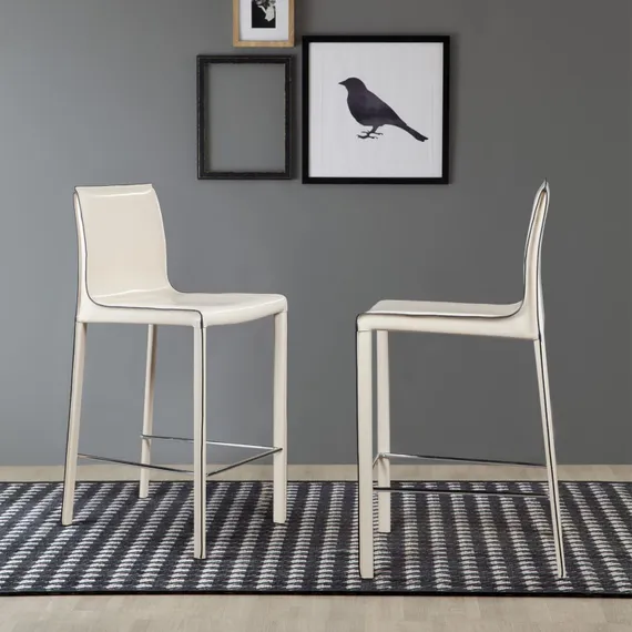 Полубарный стул Barrie 65 см бежевая кожа