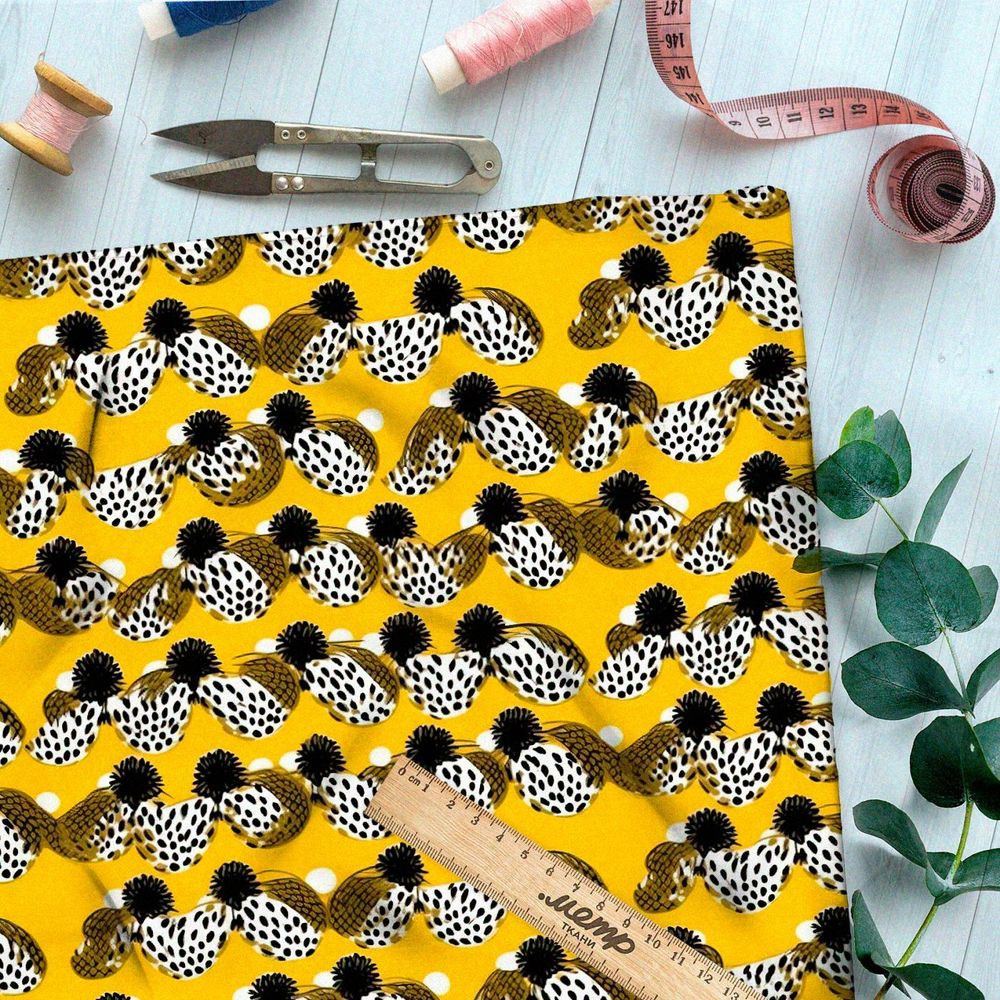 Ткань премиум дюспо золотистые каскады мыслей