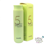 Шампунь для блеска и укрепления с яблочным уксусом и пробиотиками MASIL, 300 мл.