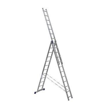Лестница трехсекционная "АЛЮМЕТ" 12-и ступенчатая алюминиевая (5312)