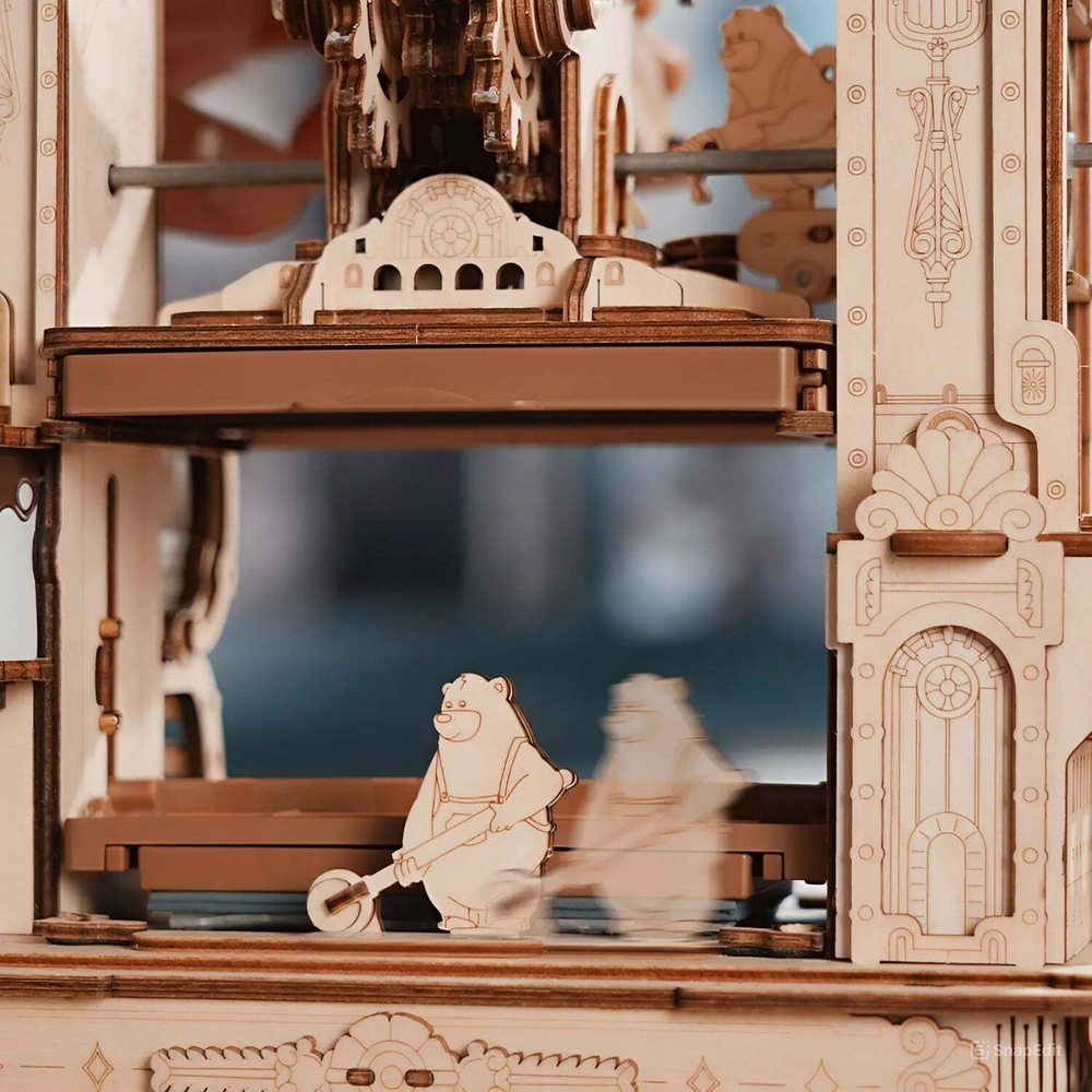 Деревянный конструктор механический печатный станок LK602 (ROKR)