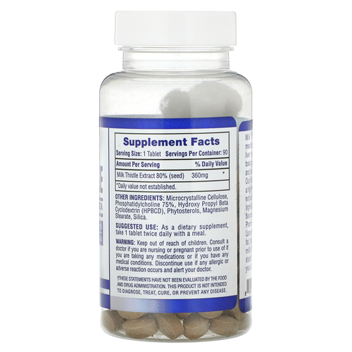 Hi Tech Pharmaceuticals, расторопша, 90 таблеток (360 мг в 1 таблетке)