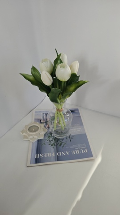 Тюльпаны 28 см (белые 01)