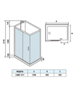 Душевая кабина WeltWasser  WW500 LAINE 1211 120х90 см,  прозрачное стекло, поддон низкий