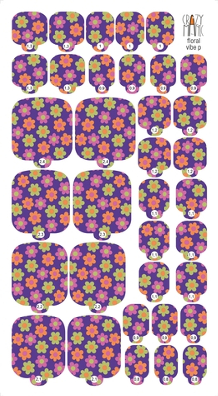 Crazy Manic Плёнки для ногтей для педикюра floral vibe p