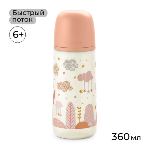Антиколиковая бутылочка для кормления Suavinex 360 мл, быстрый поток, 6 мес+