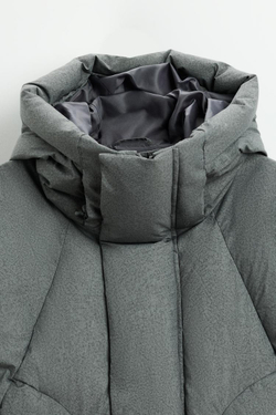 ZARA СТЕГАНАЯ КУРТКА BOXY FIT, КАМЕННО-СЕРЫЙ