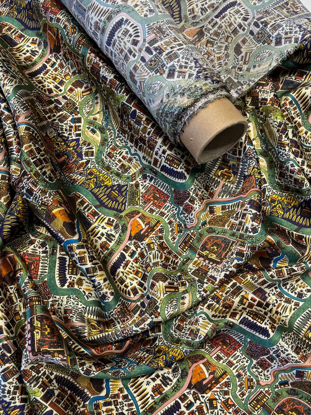 Шелк Liberty разноцветный с картой "Pattern Map"