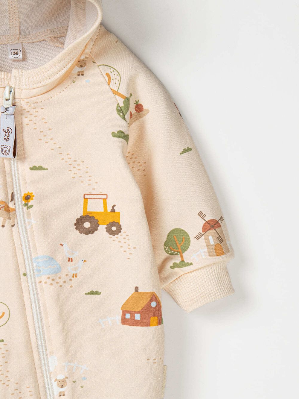 Комбинезон облегченный с закрытой ножкой "Ферма" 0+