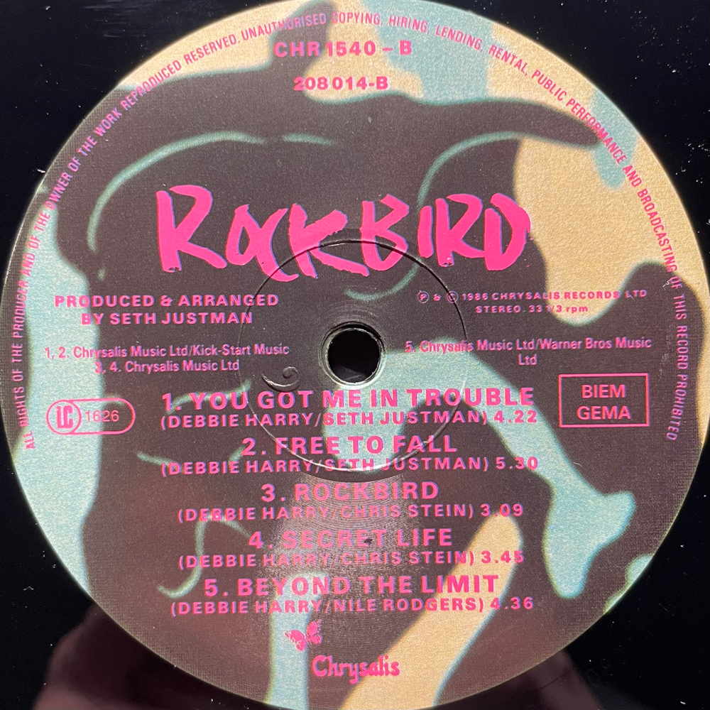 Debbie Harry ‎– Rockbird (Германия 1986г.)
