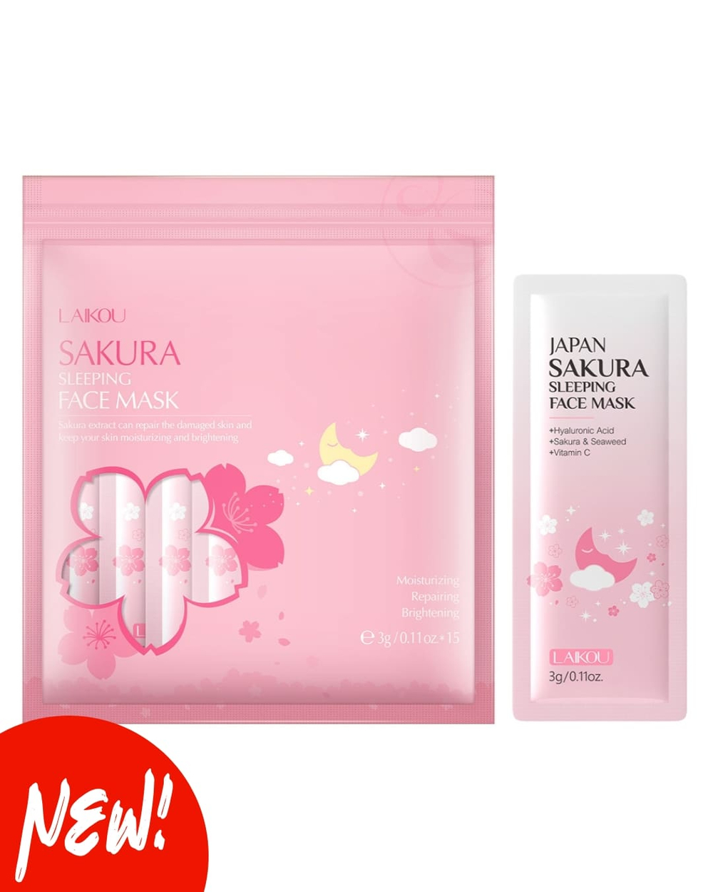 Ночная маска для лица с сакурой, 3г