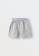 3143-340 Комплект рубашка и шорты из муслина (клетка синяя)