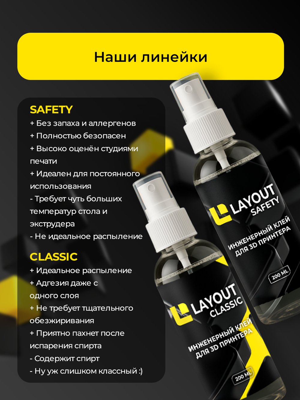 Клей для 3D печати LAYOUT CLASSIC 10 литров