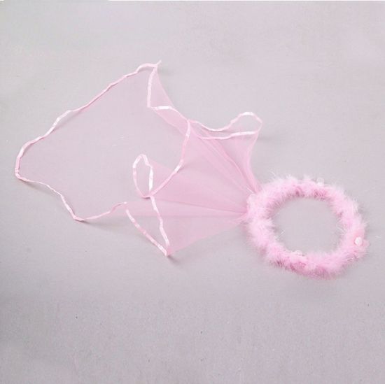 Венок меховой с вуалью, белый