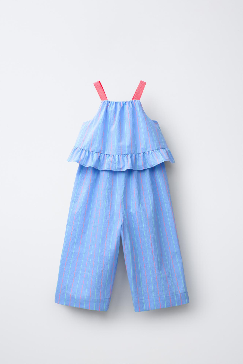 ZARA ДЛИННЫЙ КОМБИНЕЗОН В ПОЛОСКУ, СИНИЙ