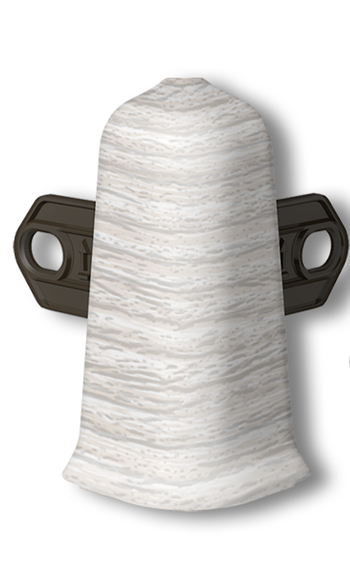 Угол наружный с крепежом для плинтуса 55мм "Деконика" 265 Клен патина