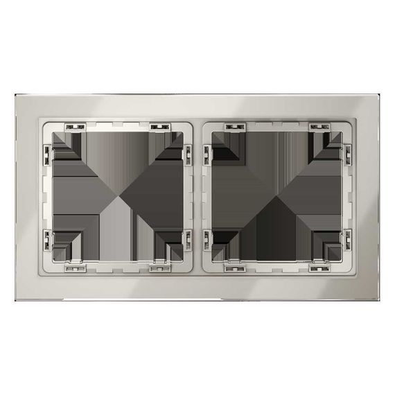 Рамка стеклянная Voltum S70 на 2 поста, (кашемир, стекло) VLS110203