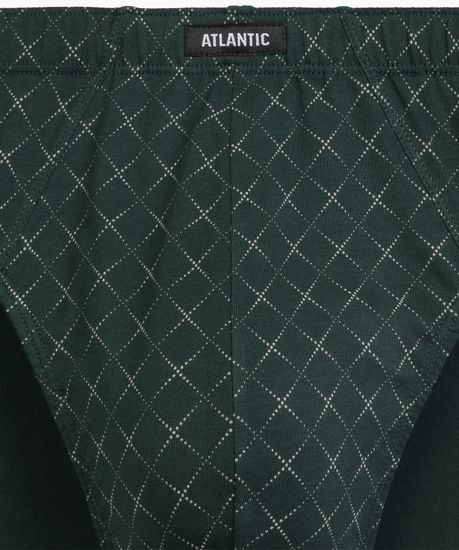 Мужские трусы (3шт) слипы классика Atlantic 3MP-205, хлопок, темно-синий + серый меланж + зеленый