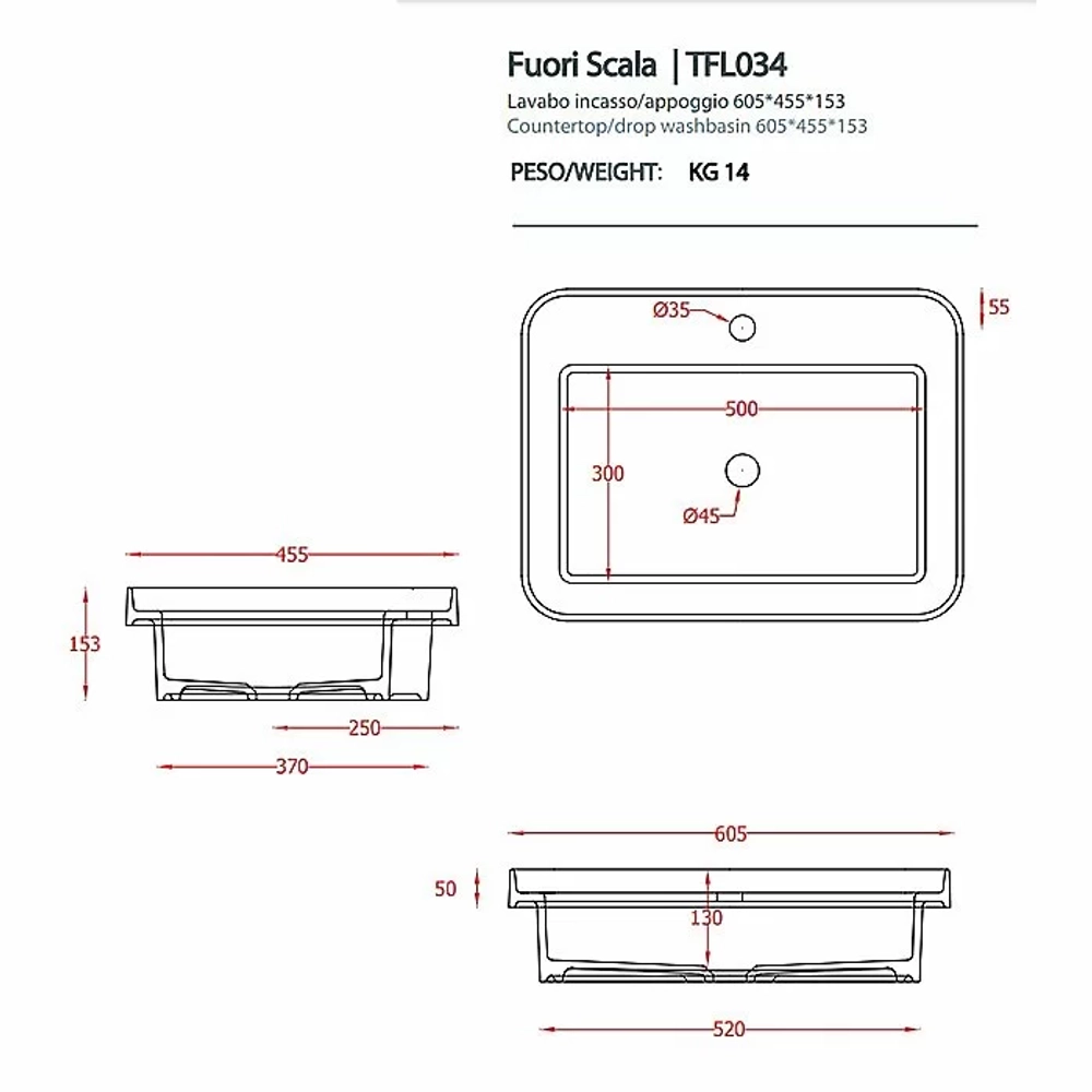 Консоль с раковиной Artceram FUORI SCALA ACA056/TFL03401/TFA 60.5 черная