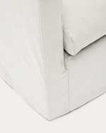 Кресло Nora со съемным чехлом и подушкой из льна и хлопка цвета экрю 92 см