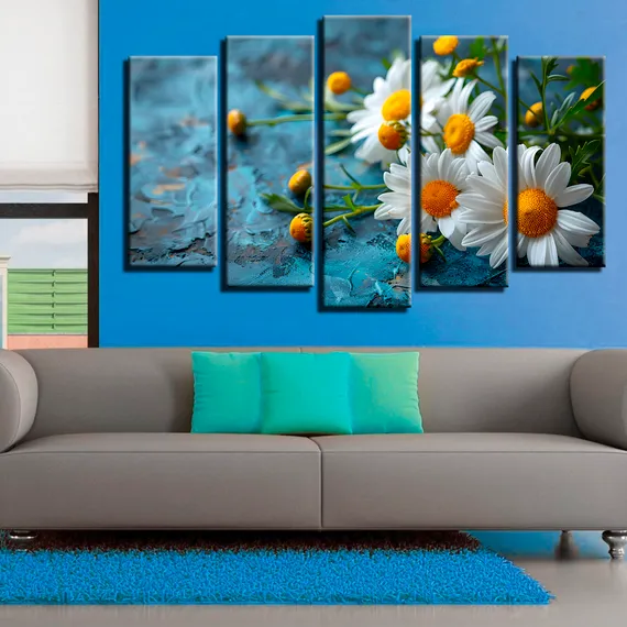 Модульная картина "Ромашки"