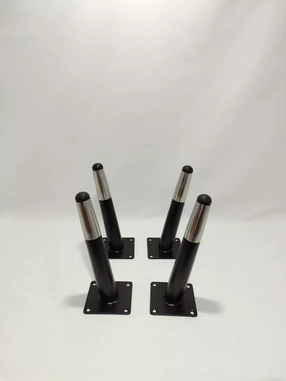 Ножки мебельные Черные с Серебром 200мм/4шт