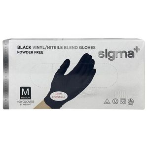 Перчатки одноразовые SIGMA М нитровинил черные 100 шт/уп 10 уп/кор
