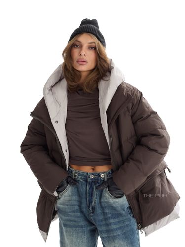 Куртка с контрастной отделкой в шоколадном цвете