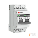 Автоматический выключатель 2P 20А (C) 4,5kA ВА 47-63 EKF PROxima