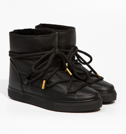 Высокие кожаные кеды INUIKII 75202-087 Sneaker Full Leather Black на меху