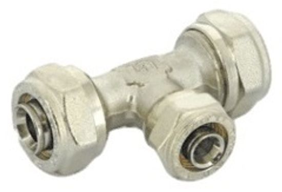 Тройник обжимной Uni-Fitt 20 мм для металлопластиковых труб (666N7770)