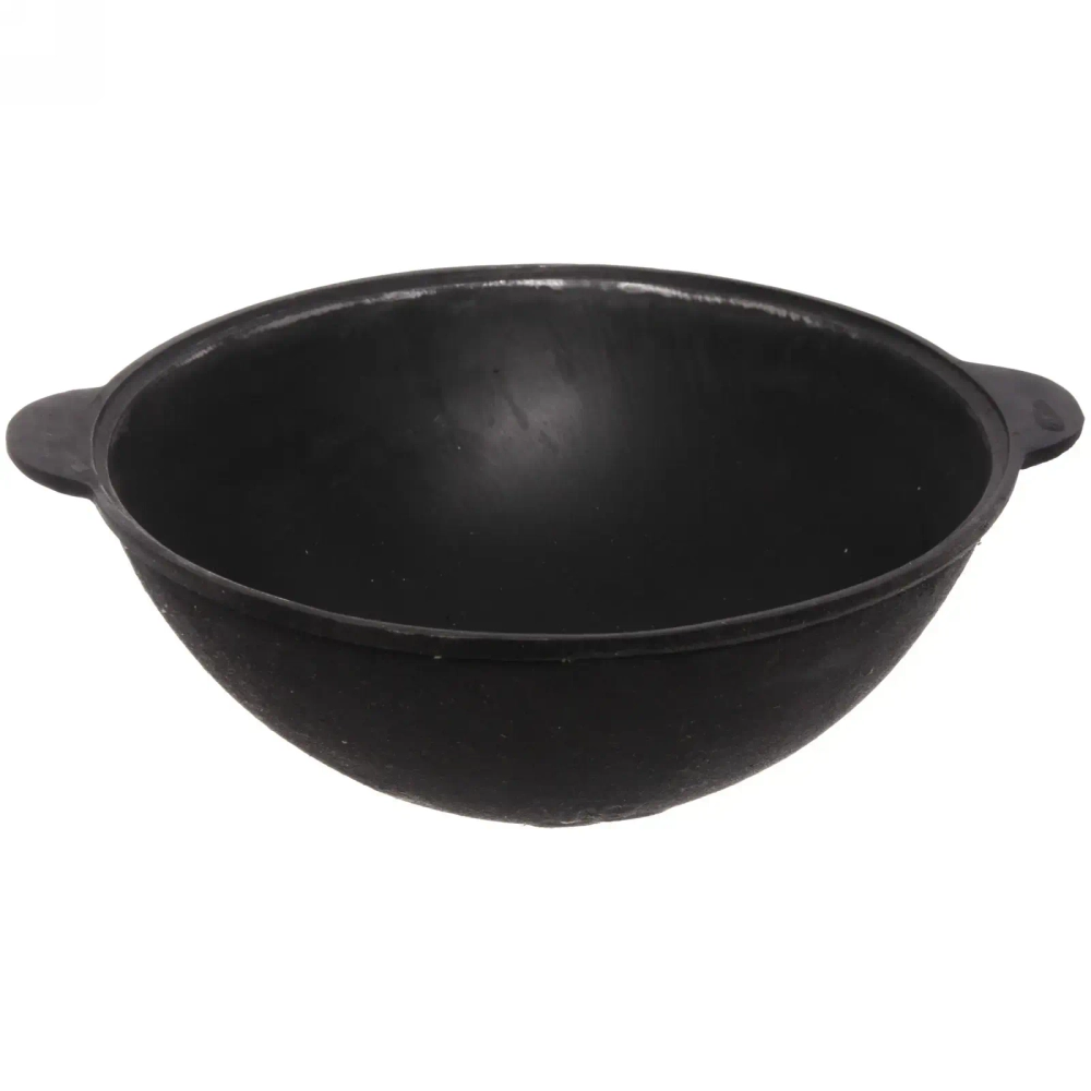 Казан чугунный 8 литров с крышкой с круглым дном