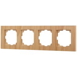 Рамка для розеток и выключателей Intro Accent 6-504-11 на 4 поста, СУ, сосна | Intro