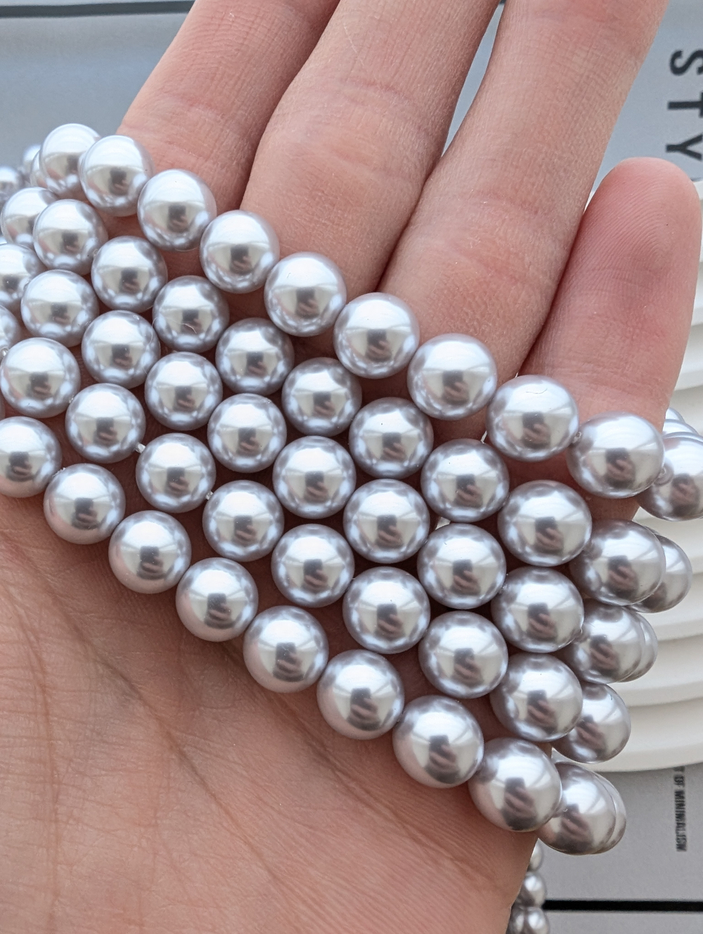 Жемчуг Майорка 8мм, нежно-лиловый