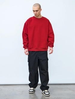 Свитшот оверсайз, без начеса (красный)