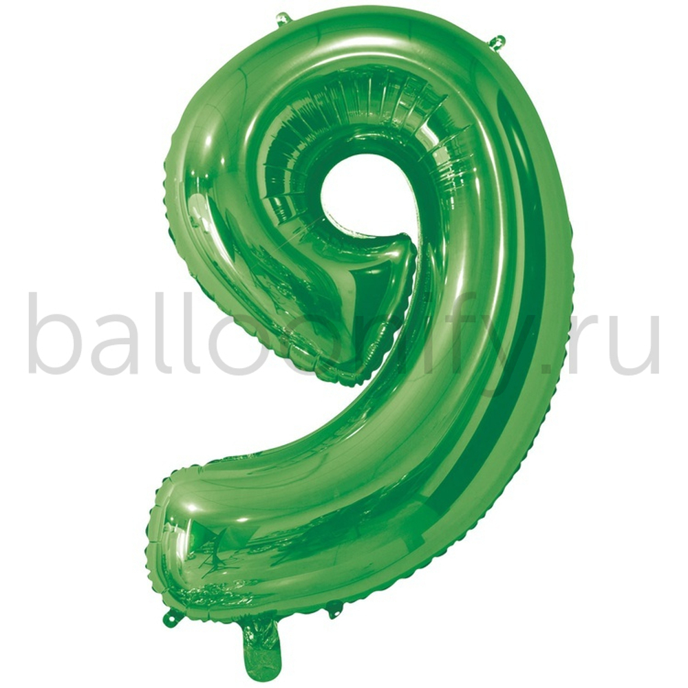 Шар ЦИФРА 9 Green 26" 66 см