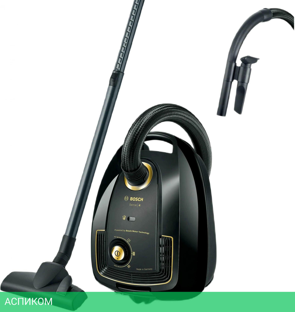Пылесос Bosch BGL38GOLD черный/золотистый