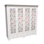 Шкаф 4х дверный со стеклянными дверями «Бейли» белый воск/антрацит