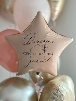 Воздушные шары на выписку пыльная роза/песок/пудра №3519