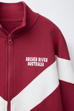 ZARA ТОЛСТОВКА В СПОРТИВНОМ СТИЛЕ С МОЛНИЕЙ, КРАСНЫЙ