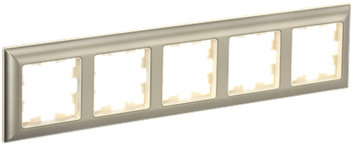 BRITE Рамка 5-местная РУ-5-Бр бежевый/шампань IEK