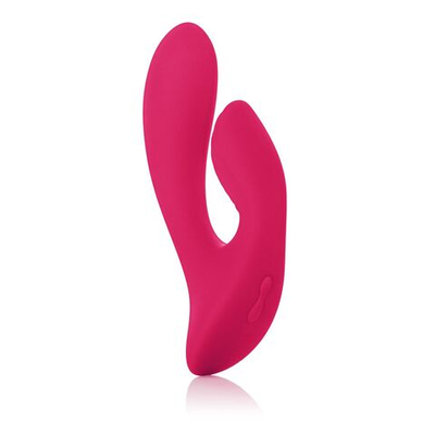 Красный перезаряжаемый вибратор со стимуляцией клитора Silhouette S17 (Цвет: красный)