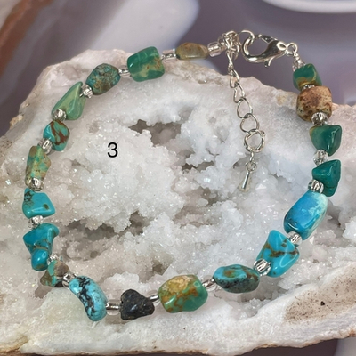 51749  Хризоколла Браслет галтовка 4*6мм от 17см