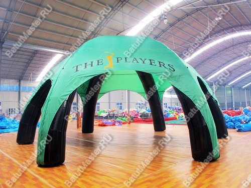 Надувной тент "Чёрно-зеленый" 6*6*3 м, опоры из ПВХ, крыша из нейлона