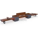 Скамейка Rail Road 02 с 2-мя вазонами и подлокотниками