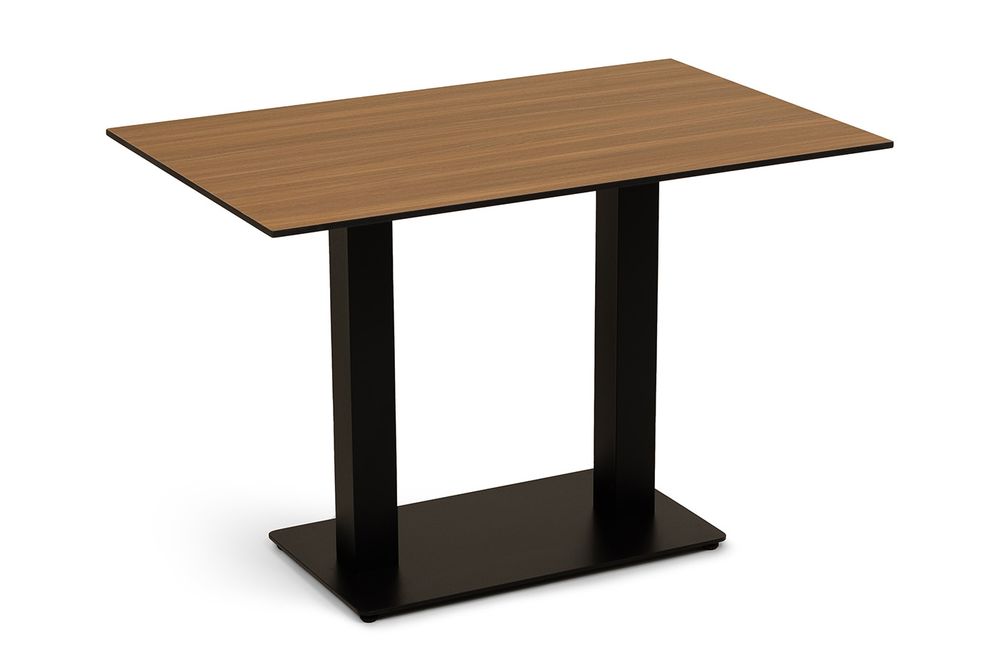 "Каффе" стол из HPL 110х70см, цвет "дуб", подстолье стальное двойное