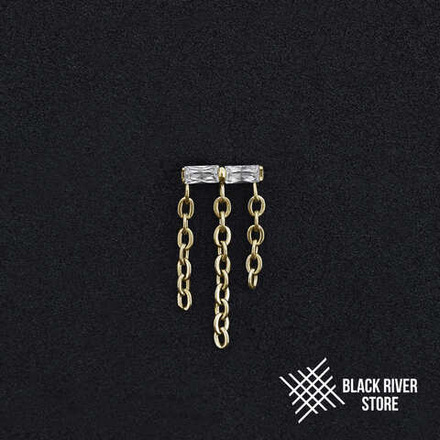 Pendant Shine Line Chain Crystal PVD Yellow